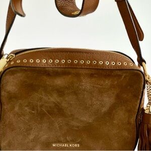 Michael Kors Brown Suede Shoulder Bag